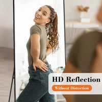 JHK 64"x21" Full Body Wall Mirror Standing Hanging or Leaning Wall-Mounted Mirrors with Stand Aluminum Alloy Frame Living Room - Buy online at  Vibe In Cart.