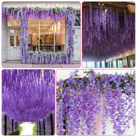 36/24 PACK Artificial Fake Wisteria Flowers Hanging Garland for Wall Outdoor Garden Wedding Party Decoration Home Interior Decor - Buy online at  Vibe In Cart.