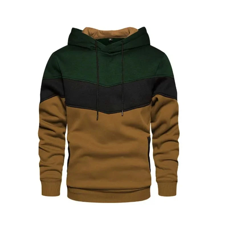 2025 New Men's Patchwork Hoodie Outdoor Casual Sportswear Street Fashion Men's Fleece Thermal Hooded Sweatshirt Fall Winter Coat - Buy online at  Vibe In Cart.