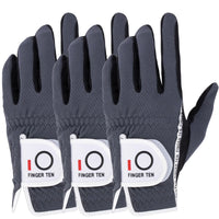Men's Performance Mesh Golf Gloves 6 Pack in Black, Gray, Green