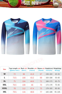 2023 New Style Print Badminton Shirts Men Sport Training Quick-dry Wicking Long Sleeve Casual Tennis Ping Pong Volleyball Tee - Buy online at  Vibe In Cart.