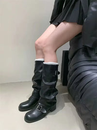 Woman Boots Knee High Platform Chunky Heels Trend Punk Gothic New Rock Leather Fashion Women's Shoes Motorcycle Footwear Q221 - Buy online at  Vibe In Cart.