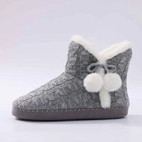 Litfun Winter Warm Plush Boots For Women Outdoor Soft Sole Non-slip Knit Furry Snow Boots Indoor Cozy Fur House Cotton Slippers - Buy online at  Vibe In Cart.