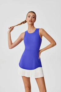 Women One-piece Tennis Dress Summer Black Contrast Pleated Anti Light Speed Dry Sports Dresses Hollowed Out Back Yoga Clothes - Buy online at  Vibe In Cart.