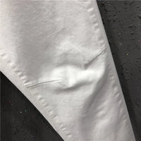 Women's White Straight Cotton Polyester Jeans Full Length