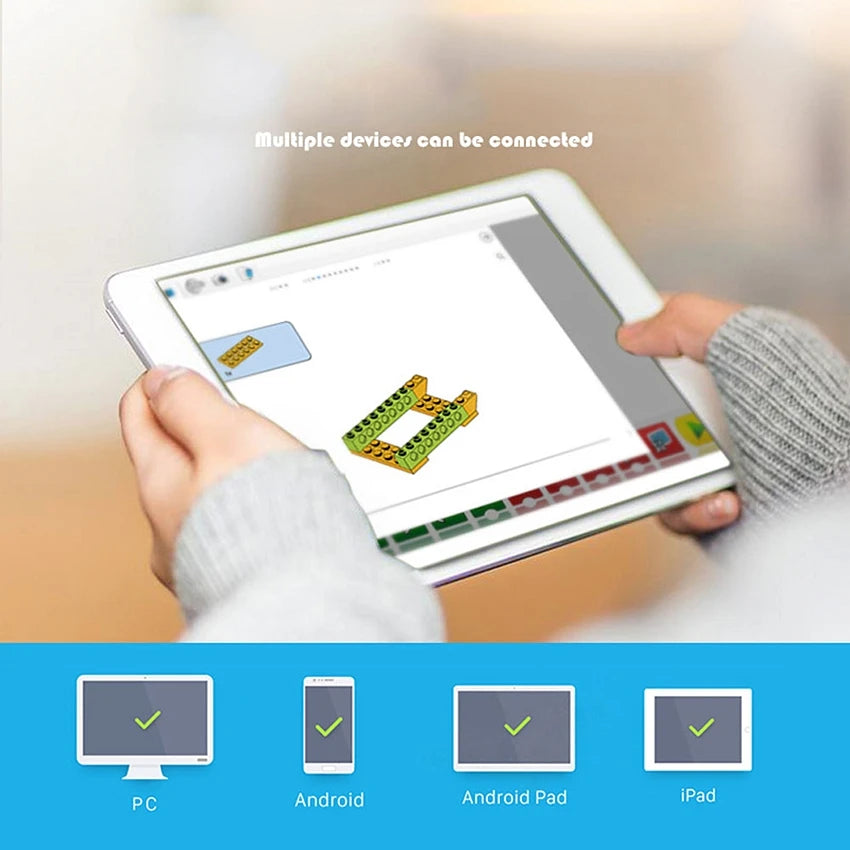 Educational Programmable Robot Building Blocks Set, 280 Pieces, 43x31x9cm