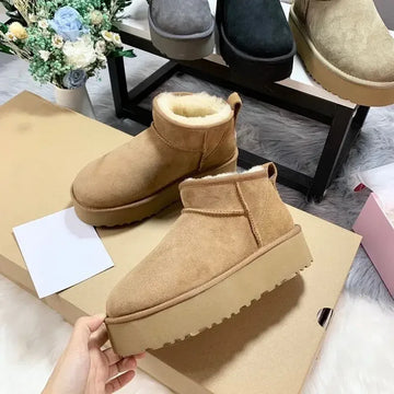 2026 New Classic Ultra Mini Platform Boots Leather Suede Wool Comfort Winter Womens Fur Slippers K98 ‮34-53 SeziS UggS - Buy online at  Vibe In Cart.
