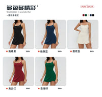 Tennis Dress with Shorts Underneath Women Golf Wear Above Knee Length White Sport Dresses with Shorts Outfit Fitness Workout