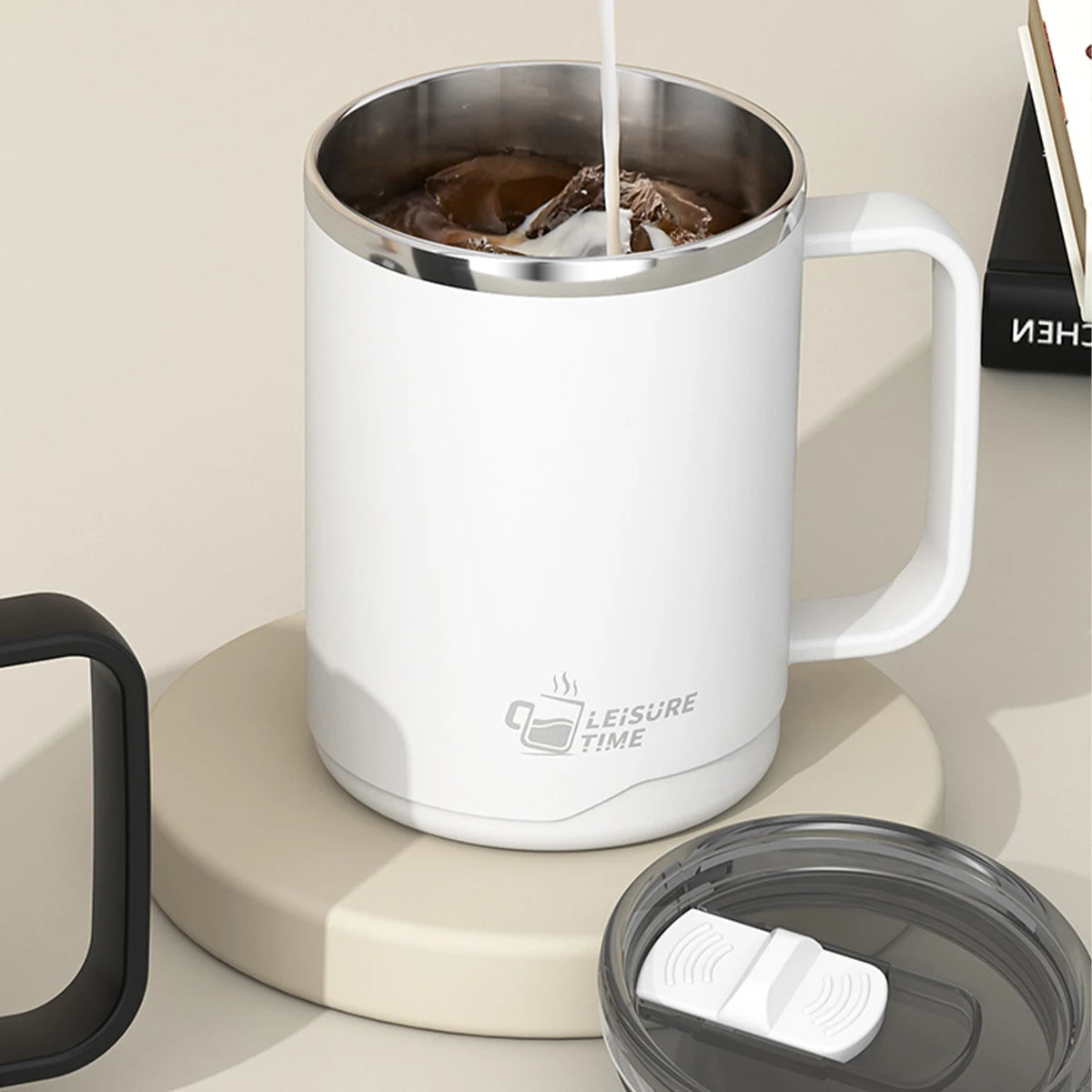 500ml Double-layer Mug 304 Stainless Steel Insulated Coffee Cup With Handle Portable Sealed Water Cup Drinkware For Student Kid - Buy online at  Vibe In Cart.