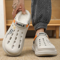 Winter Men Slippers Warm Furry Garden Shoes Soft Indoor Home Cotton Shoe EVA Plush Slides Casual Outdoor Comfortable Fur Clogs - Buy online at  Vibe In Cart.