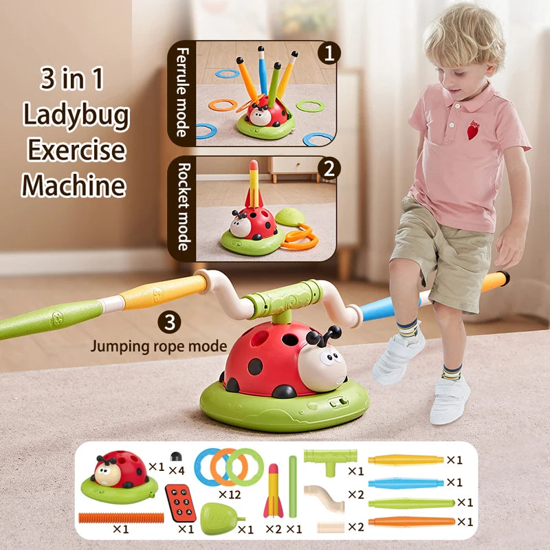 Outdoor Multifunctional Children's Toy with Rope Skipping, Ferrule, Rocket Launcher, and Baseball Modes