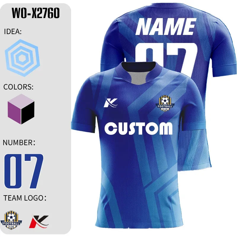 Men's Polyester Soccer Uniform Set with Sublimation Print, Sizes 2-5XL