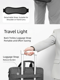 Unisex Zipper Canvas Laptop Briefcase for 13.3-17 Inch Laptops