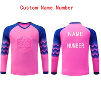 Polyester Spandex Protective Long Sleeve Soccer Goalkeeper Uniform Set with Top and Pants