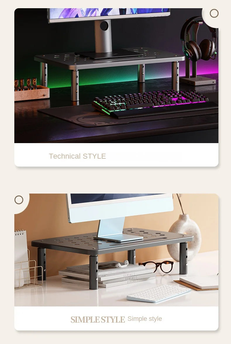 Adjustable Height Desk Monitor Stand for Laptops up to 20 Inches