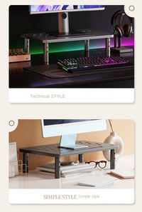 Adjustable Height Desk Monitor Stand for Laptops up to 20 Inches