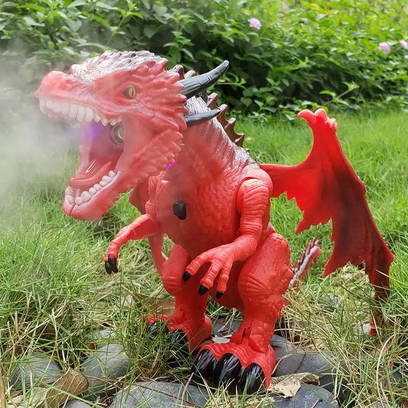 Remote Control Walking Spray Dinosaur Toy with LED and Music