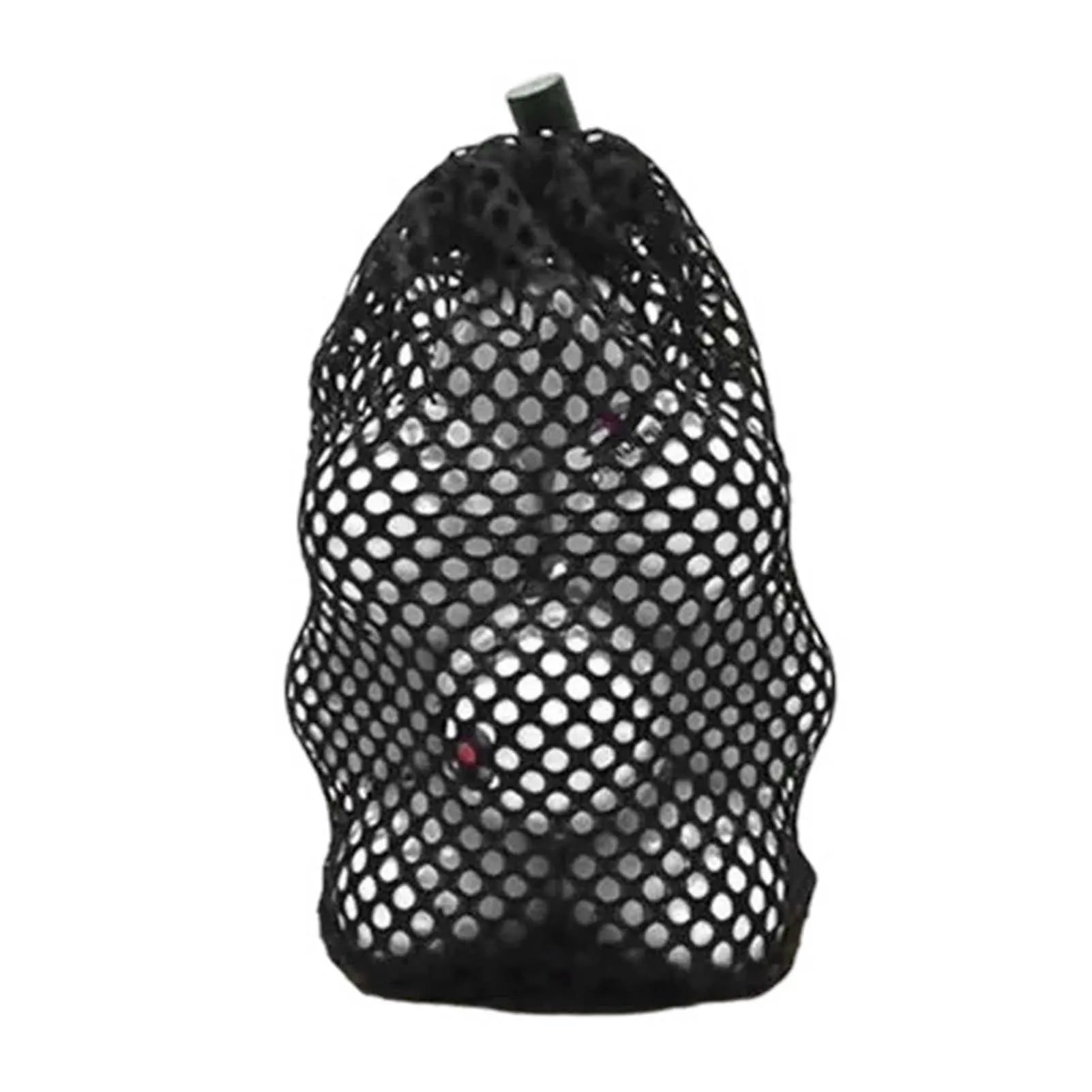 Black Canvas Golf Ball Mesh Pouch Bag for Outdoor Travel
