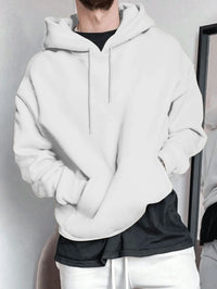 Autumn Man's Hoodie Solid Color Tops Fashion Casual Streetwear Simple Basic Hoody Personality Loose Clothing Sport Outwear - Buy online at  Vibe In Cart.