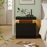 Cubehom LED Nightstands with 2 Drawers, End Table with RGB LED Lights for Bedroom Living Room, White Bedside Table - Buy online at  Vibe In Cart.