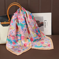 Square Satin Silk Scarf for Women, Casual All Seasons