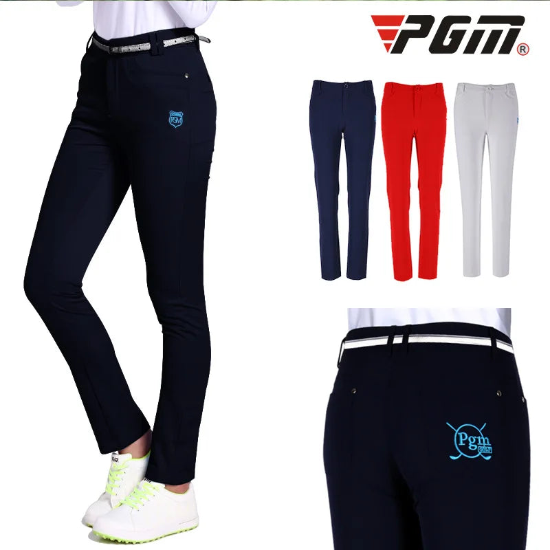 Women's Full Length Golf Pants High Elastic Soft Polyester Nylon