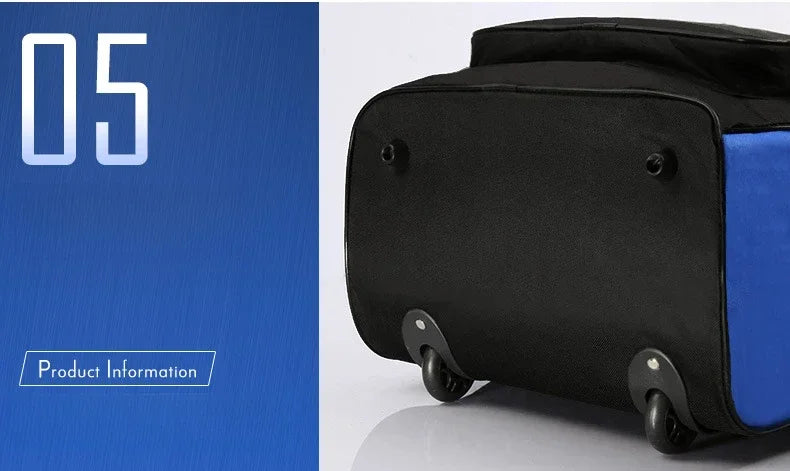 Nylon Single Layer Foldable Golf Aviation Bag with Pulley in Black