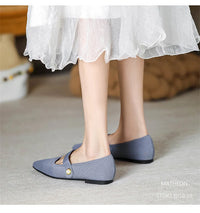 2024 Leisure Weaving Flats Women Ankle Strap Pearl Mary Stretch Fabric Ballerina Knitting Moccasins Mesh Solid Color Shoes - Buy online at  Vibe In Cart.