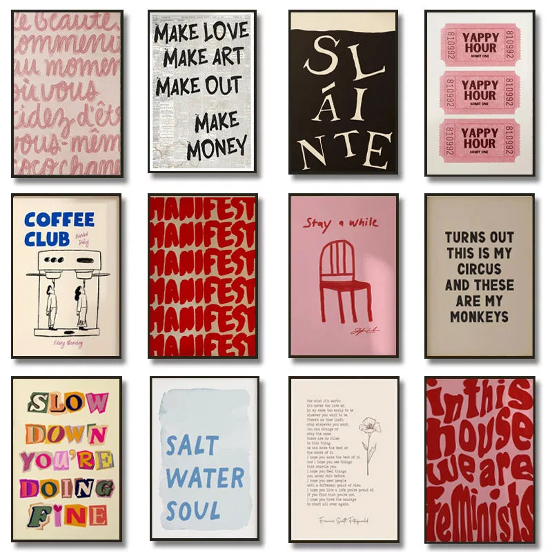 1pc Simple Trendy Text Printing Poster, Simple Canvas Wall Decoration, Modern Art Home Decoration, Living Room Decoration - Buy online at  Vibe In Cart.