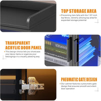 65" LED Display Cabinet with Sensor, Adjustable Shelves for Collectibles, Black Storage Case - Buy online at  Vibe In Cart.