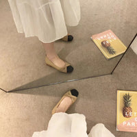 2025 New Round Bow Comfortable Casual Flat Bottomed Shallow Mouth Women's Single Shoes Silk Color Blocked Women's Single Shoes - Buy online at  Vibe In Cart.