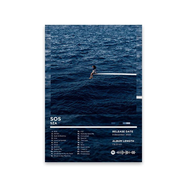 Unframed Retro Rapper Album Cover Canvas Wall Art Print