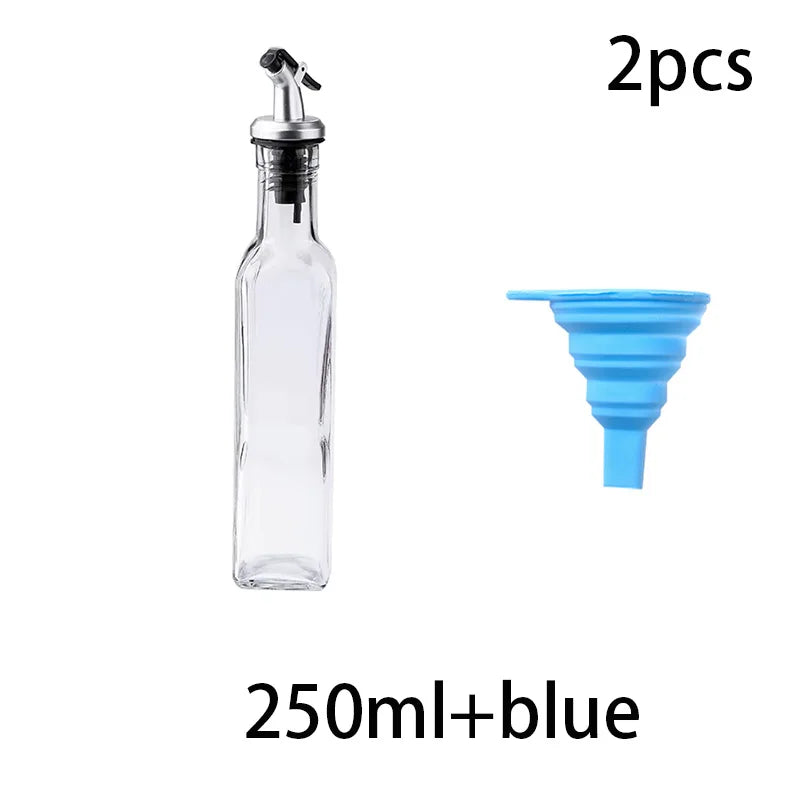Glass Olive Oil Dispenser Bottle with Silicone Funnel for Kitchen