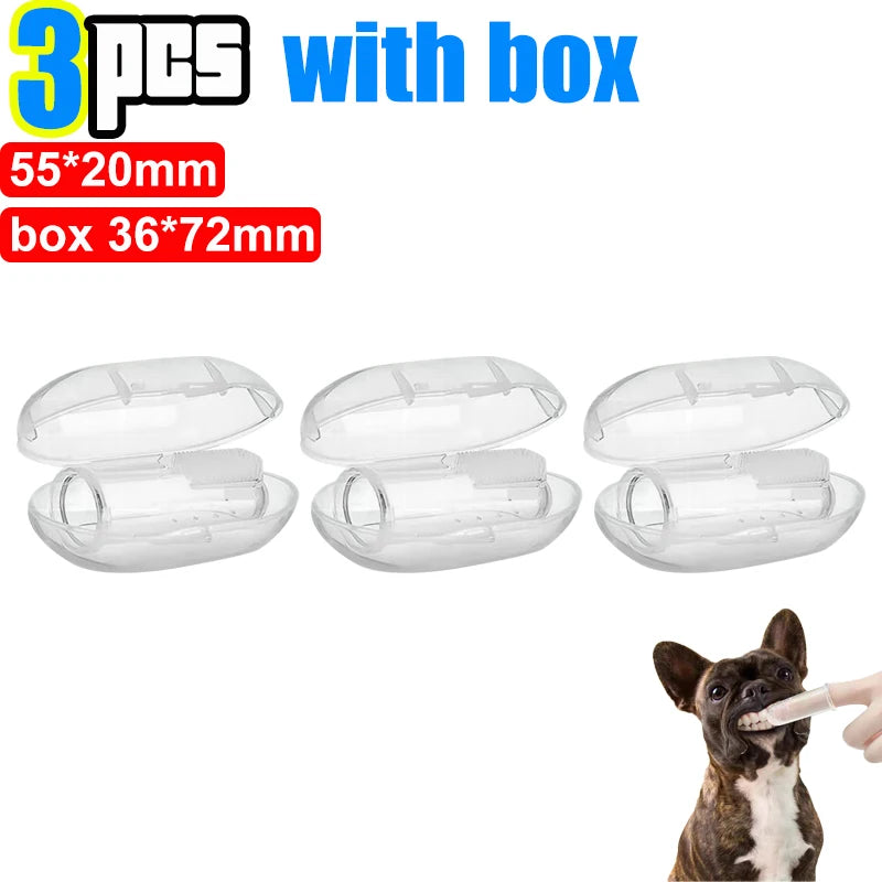 Transparent Silicone Fingertip Pet Toothbrush for Dogs and Cats