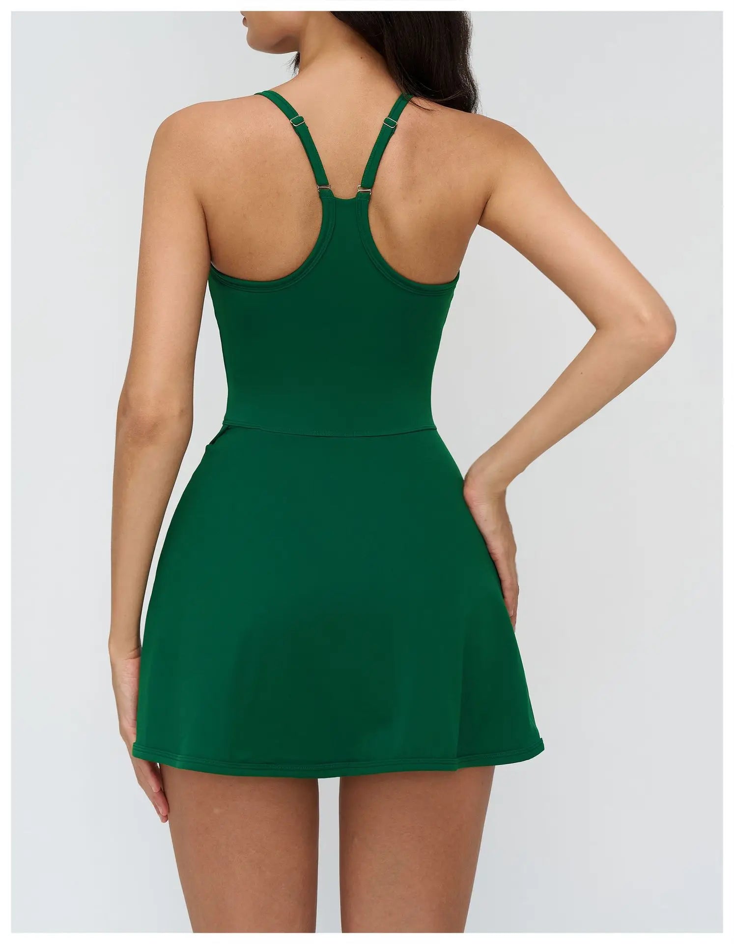 Tennis Dress with Shorts Underneath Women Golf Wear Above Knee Length White Sport Dresses with Shorts Outfit Fitness Workout