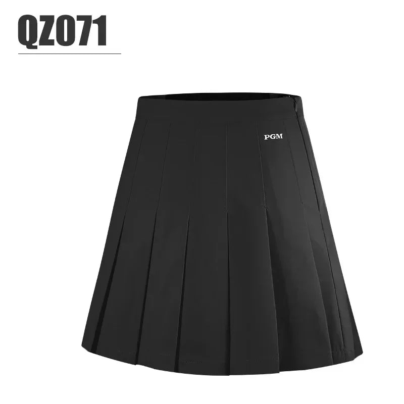 Women's High Waist Pleated A-Line Skort in Cotton Polyester with Inner Shorts