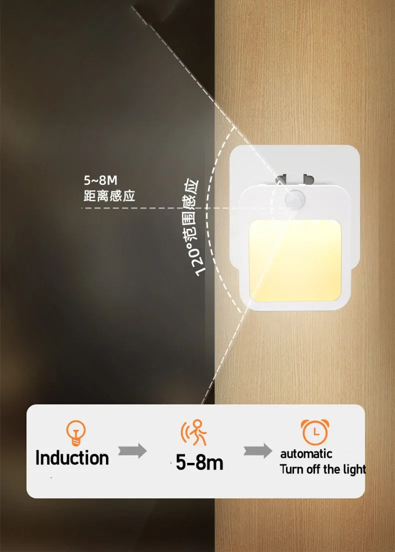 Motion Sensor LED Night Lights EU Plug Dimmable Cabinet Light for Baby Bedside Bedroom Corridor Wireless Night Lamp Lighting - Buy online at  Vibe In Cart.
