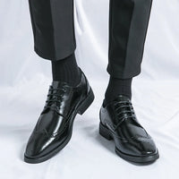 Men's leather shoes for business, retro, breathable, formal, wedding, leisure, business, and work - Buy online at  Vibe In Cart.