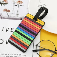 Geometric Soft Silicone Luggage Tags with ID Holder, 1 Piece