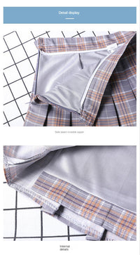 Pleated Skirt For Women 2023 Summer Grey Plaid  A-Line High Waist Mini Faldas Korean Style College Style Girl Black Short Skirts - Buy online at  Vibe In Cart.