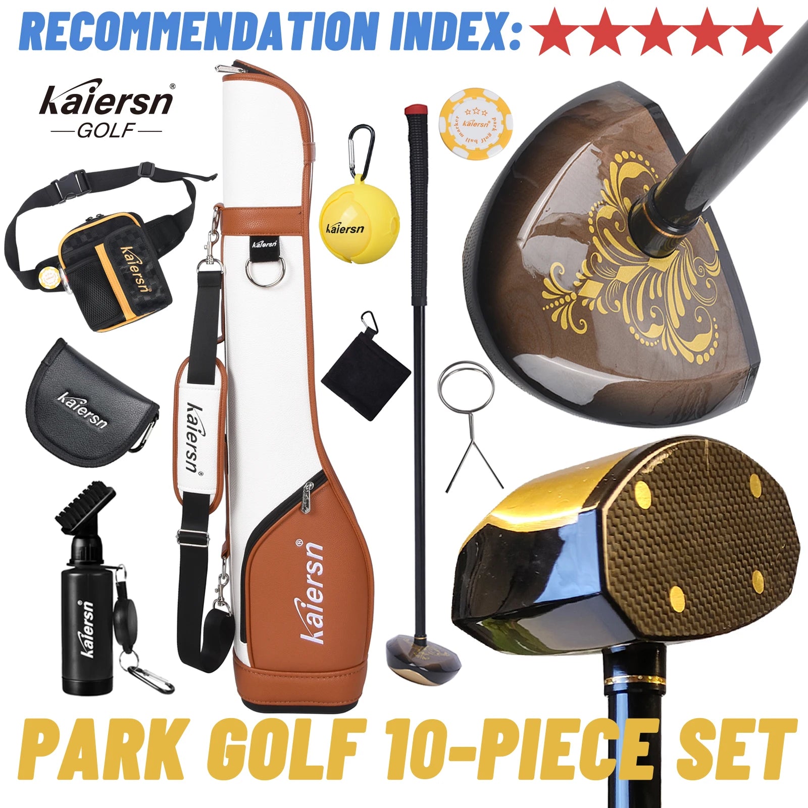 Right Handed Unisex 10-Piece Golf Set with Bag and Accessories
