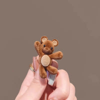 Cute Flocking Cartoon Bear Metal Hairpin For Women Girls Sweet Hair Ornament Side Hair Clip Barrette Fashion Hair Accessories. - Buy online at  Vibe In Cart.