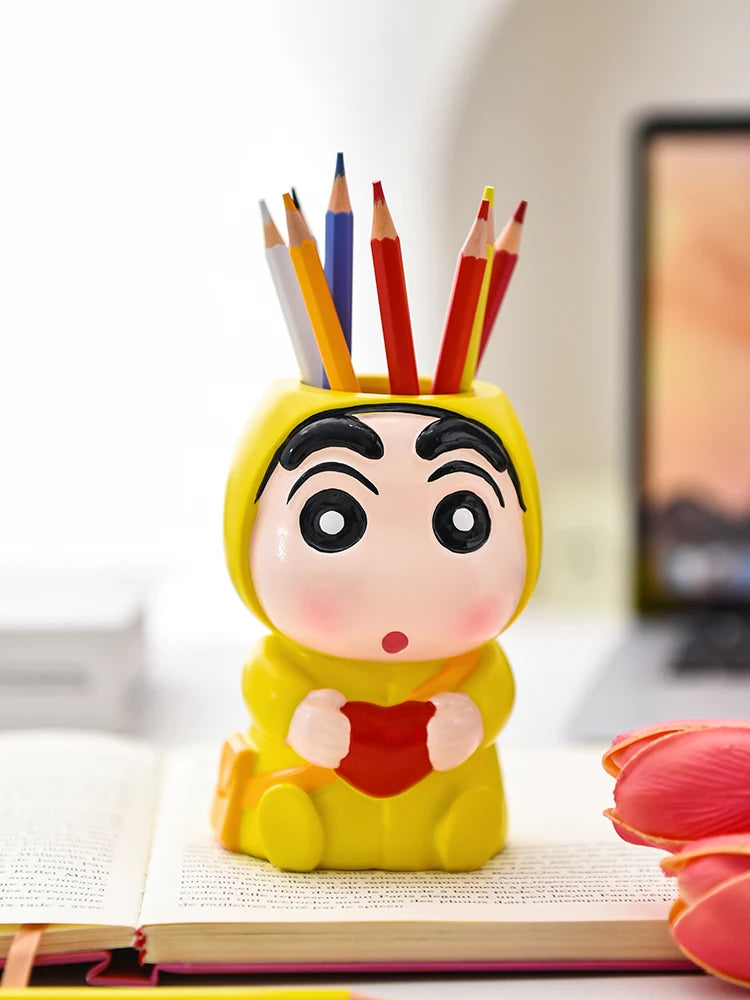 Resin Desk Pen Holder With Lovers Style For Office Storage