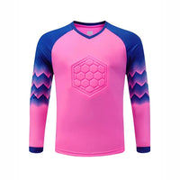 Polyester Spandex Protective Long Sleeve Soccer Goalkeeper Uniform Set with Top and Pants