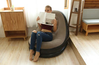 Inflatable Outdoor Lounger Chair with Footstool Ottoman