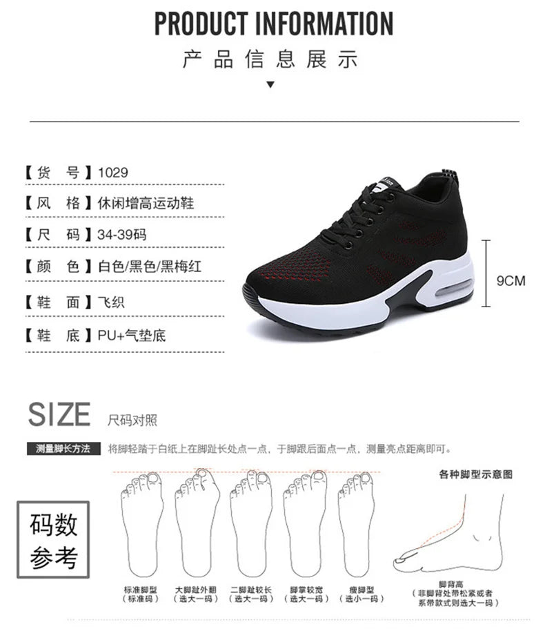 Women's Platform Mesh Breathable Sneakers Womens Spring New Casual Wedge Basket Shoes Tennis Female Thick Woman Summer Trainers - Buy online at  Vibe In Cart.
