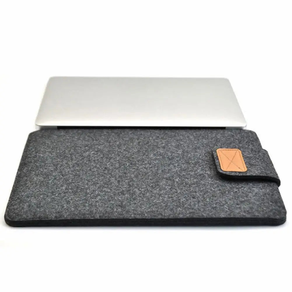 Wool Felt Slim Laptop Sleeve for 11-15 Inch Devices, Solid Color