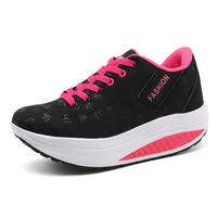 Ladies Casual Sports Shoes Breathable Comfortable Wedge Heel Thick Sole Sneakers Lace-up shoes - Buy online at  Vibe In Cart.