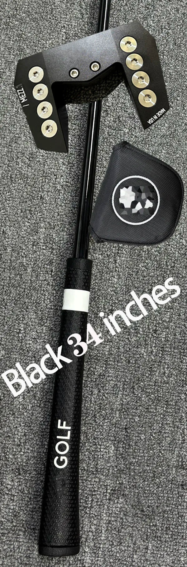 Right-Handed Golf Putter with Steel Shaft, Black, 33-35 Inches