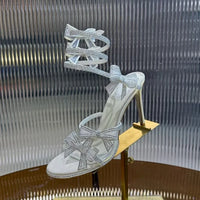 Sexy High Heels Gladiator Sandals Women Rhinestone Bow-knot Ankle Snake Shaped Winding Party Shoes Thin Heels Open Toe Sandalias - Buy online at  Vibe In Cart.